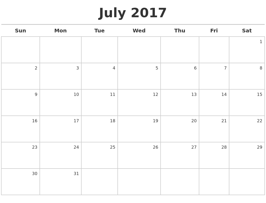 july august calendar