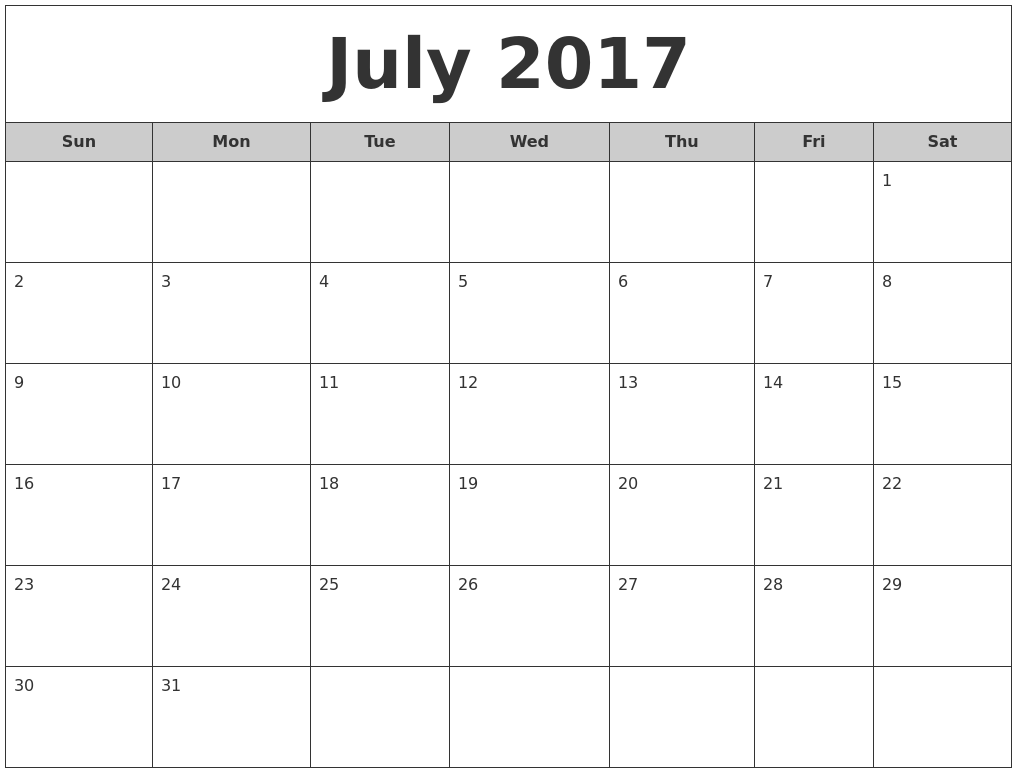 online calendars 2017