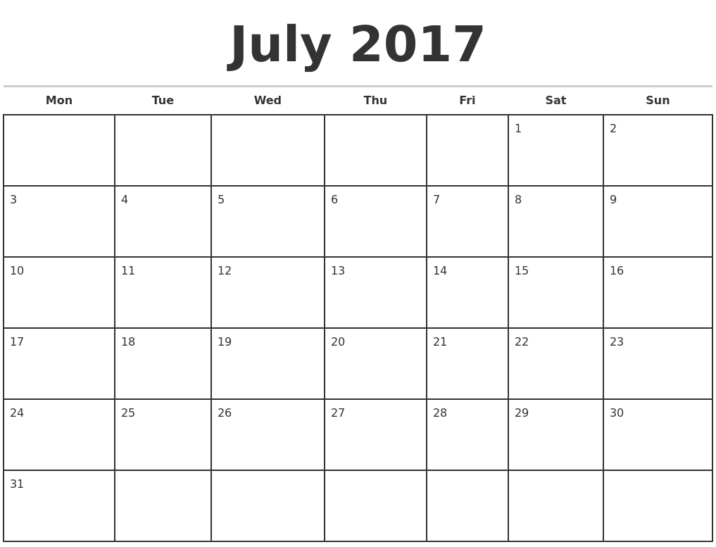 printable monthly calendar template july 2017 monthly calendar template printable monthly calendar template july 2017 monthly calendar template