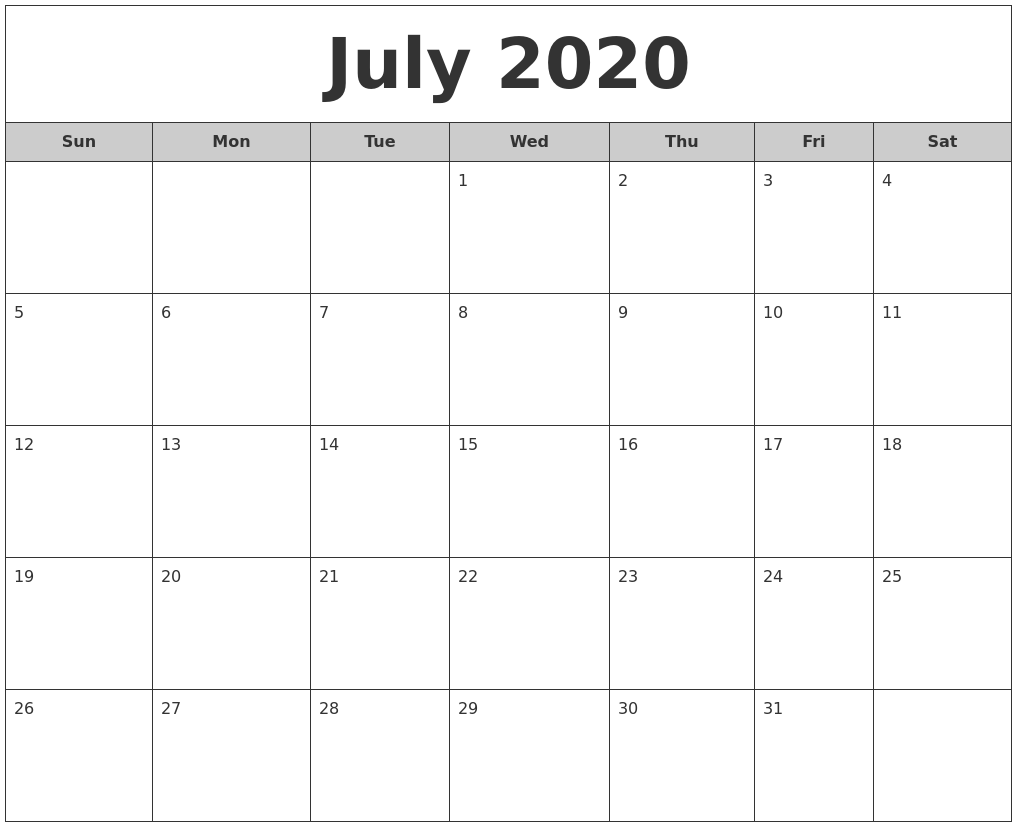 december 2020 free online calendar online calendar july 2020