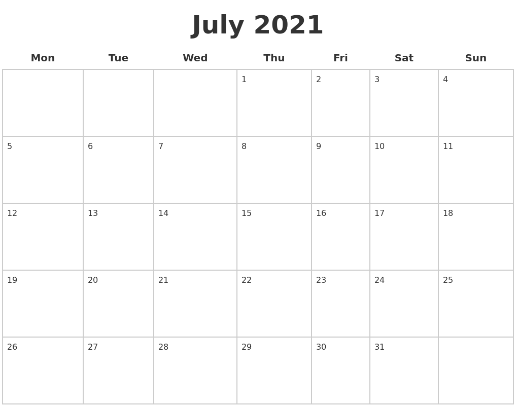 calendar page blank