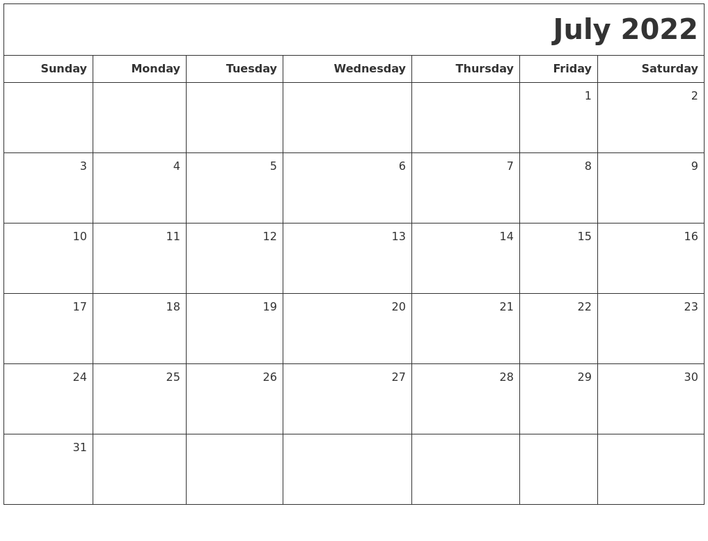 july 2022 blank calendar july 2022 blank calendar