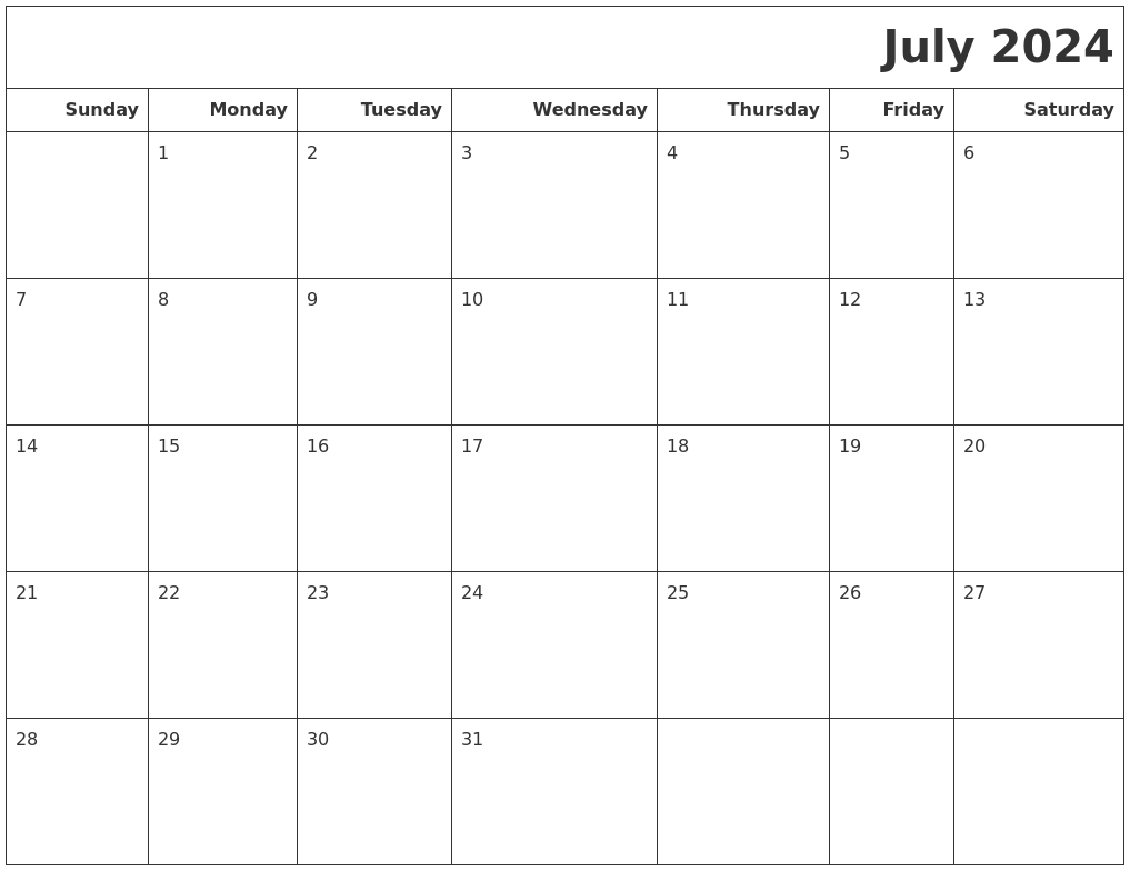July 2024 Calendars To Print July 2024 Calendars To Print