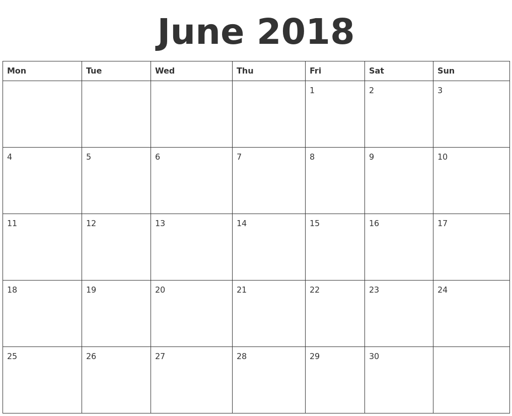 free printable blank calendar june 2018 june 2018 blank calendar template free printable blank calendar june 2018 june 2018 blank calendar template