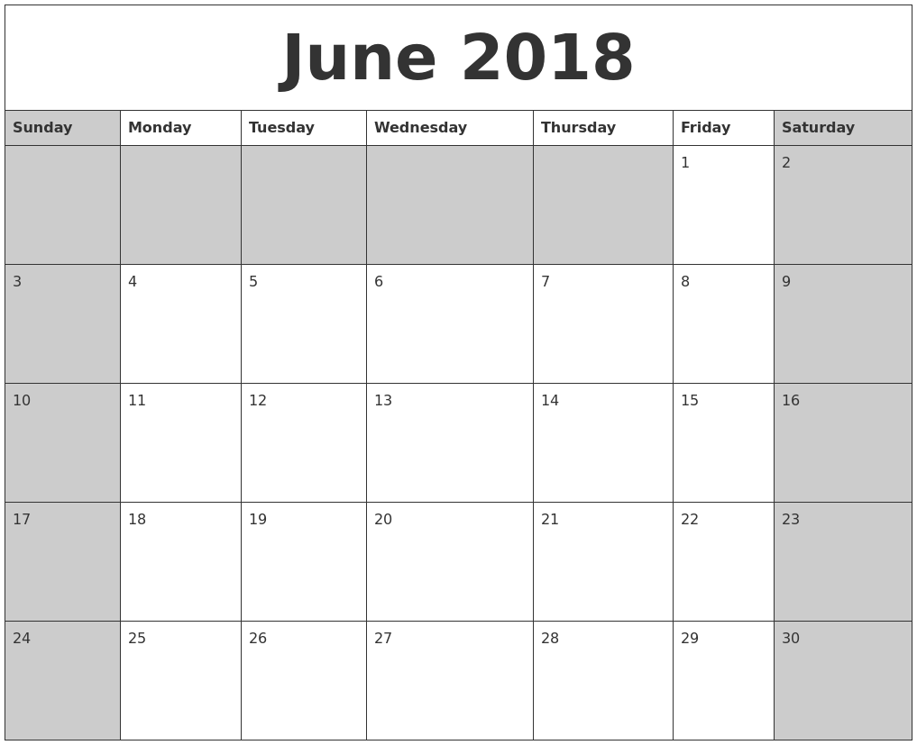 printable calanders 2018