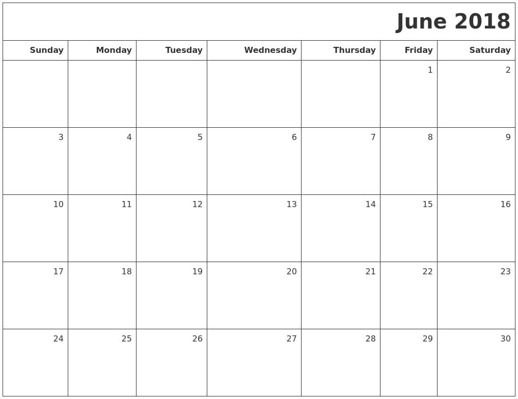 free printable blank calendar june 2018 june 2018 printable blank calendar free printable blank calendar june 2018 june 2018 printable blank calendar