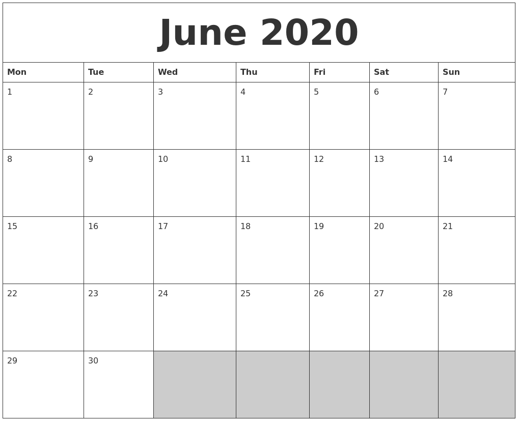june 2020 blank printable calendar 2020 17 blank calendar