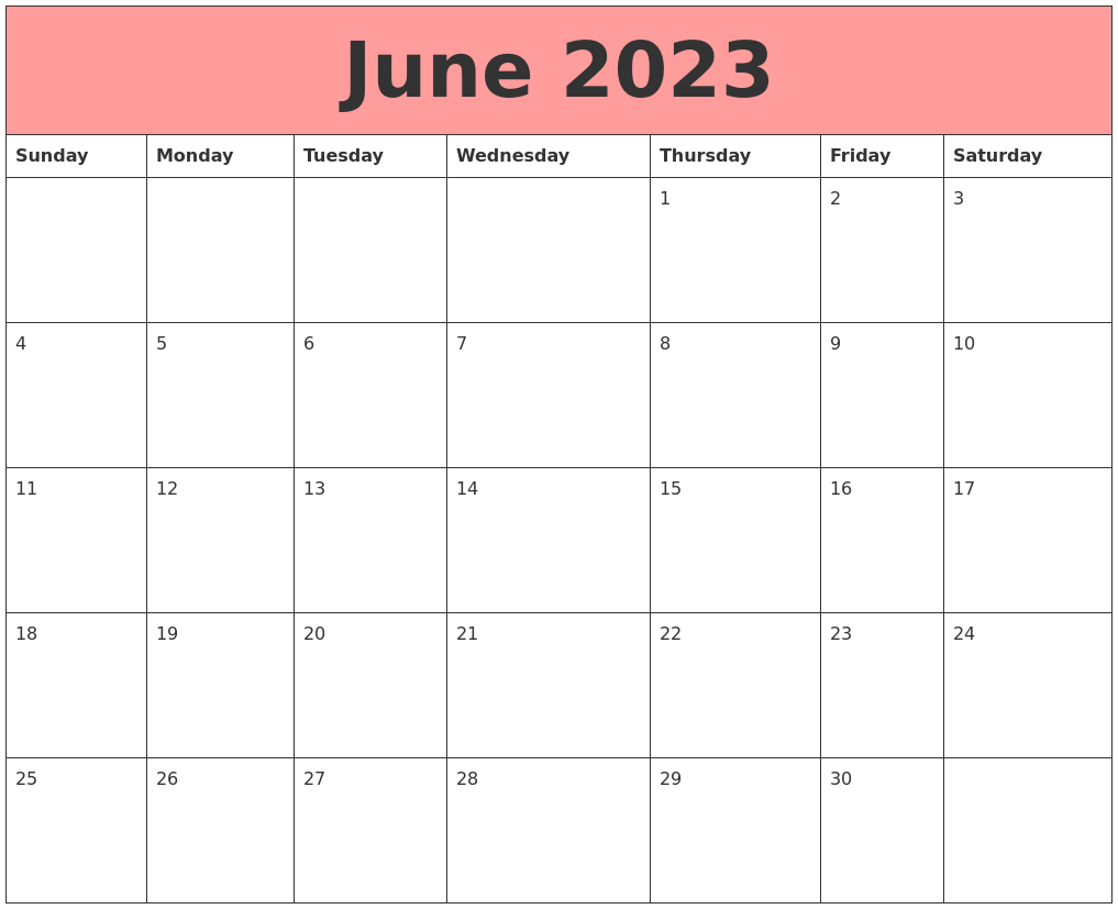 June 2023 Calendars That Work