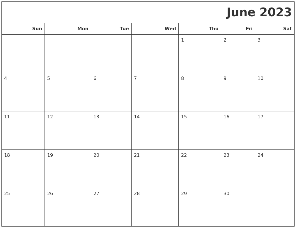 June 2023 Calendars To Print