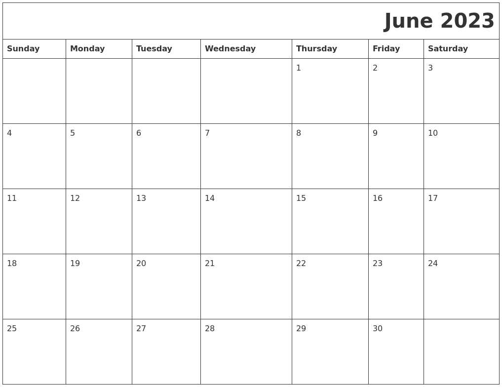 June 2023 Download Calendar