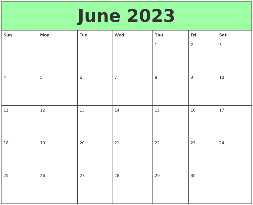 June 2023 Printable Calendars