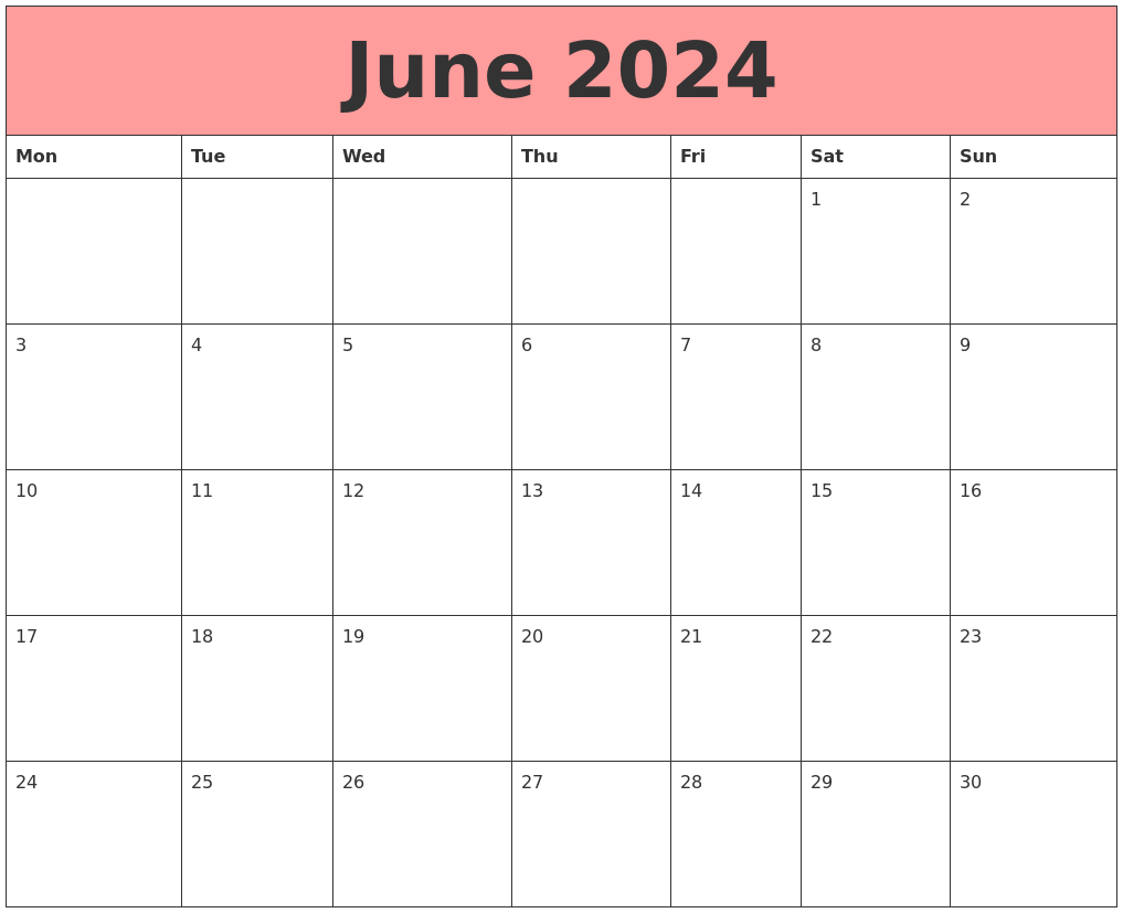 June 2024 Calendars That Work