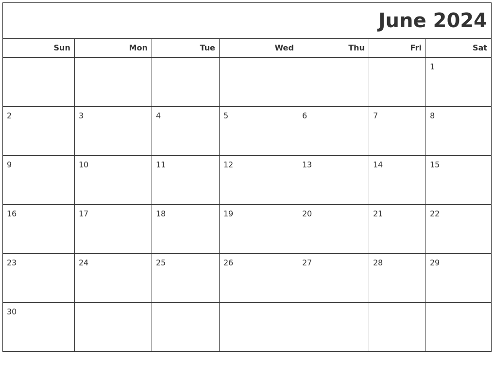 June 2024 Calendars To Print