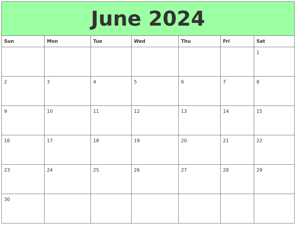 June 2024 Printable Calendars