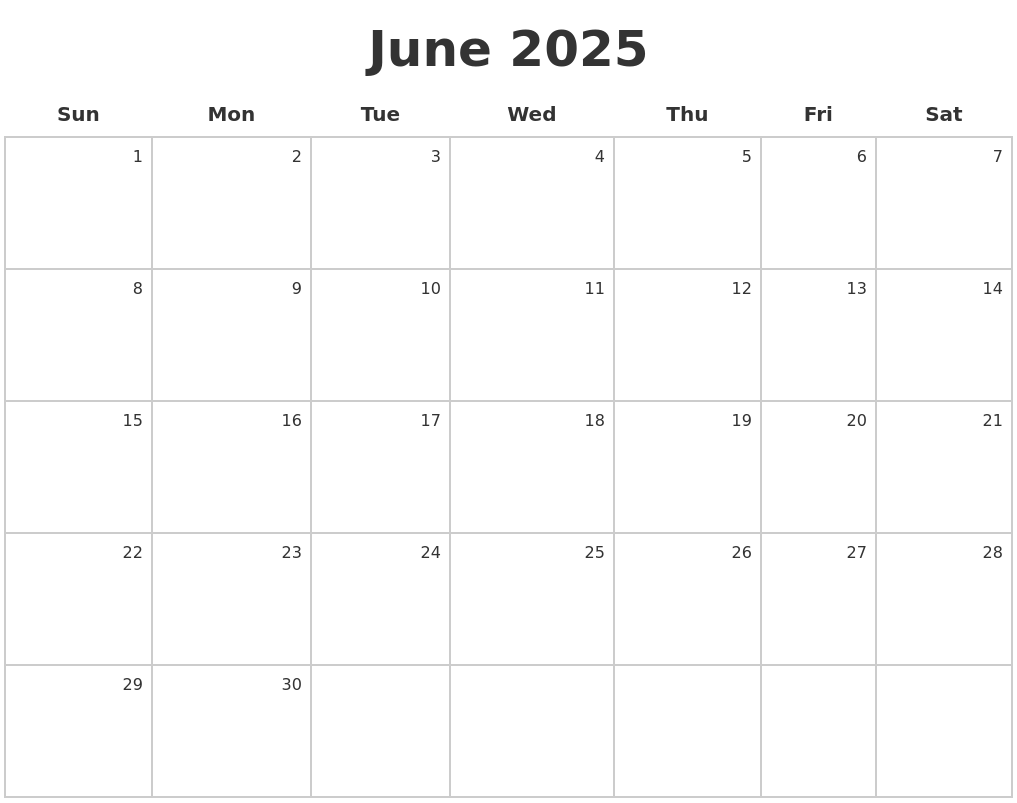 June And July Calendar 2025