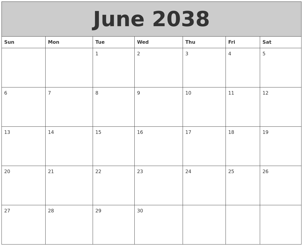 June 2038 My Calendar