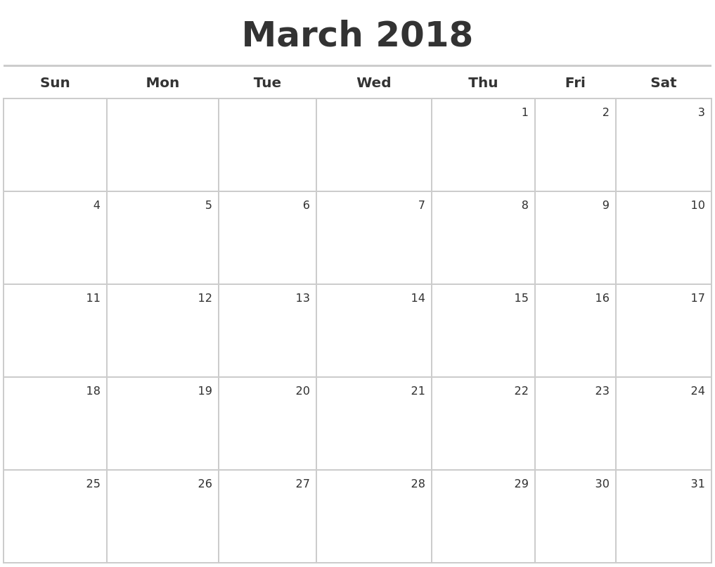 calendar creator 2018