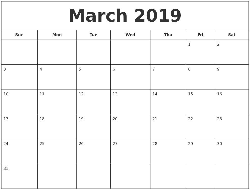 Imagini pentru calendar march 2019 printable