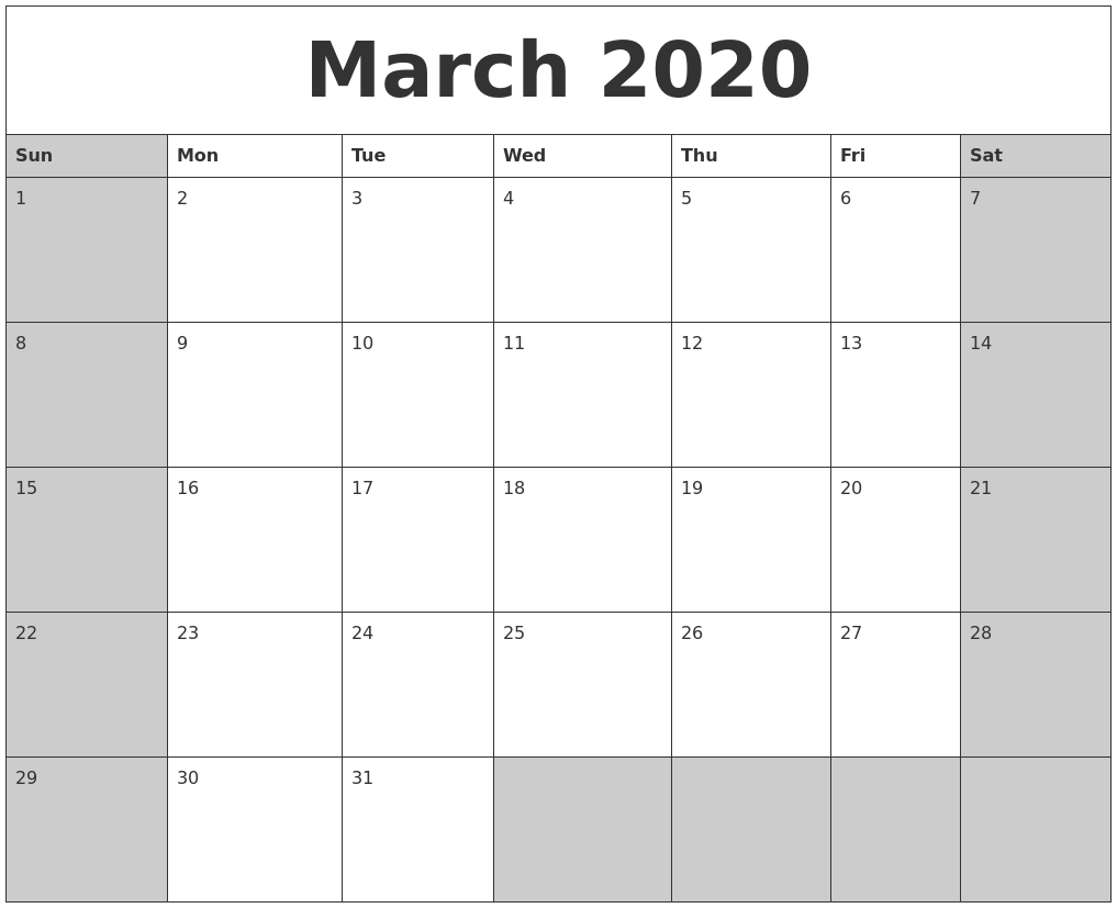 may 2020 printable calander free 2020 calander