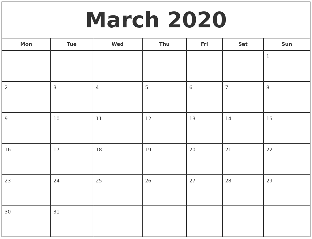 march 2020 print free calendar print free calendar