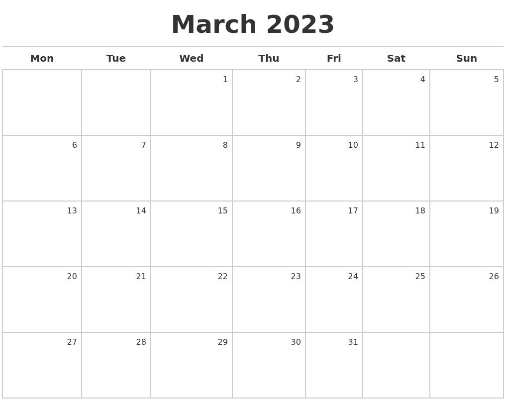 Calendar Maker Free Printable 2023