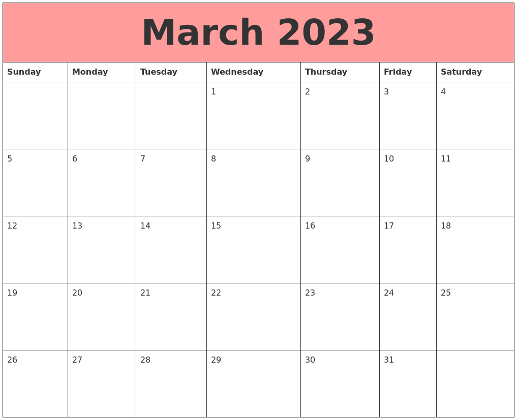 March 2023 Calendars That Work