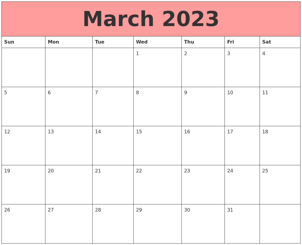 March 2023 Calendars That Work