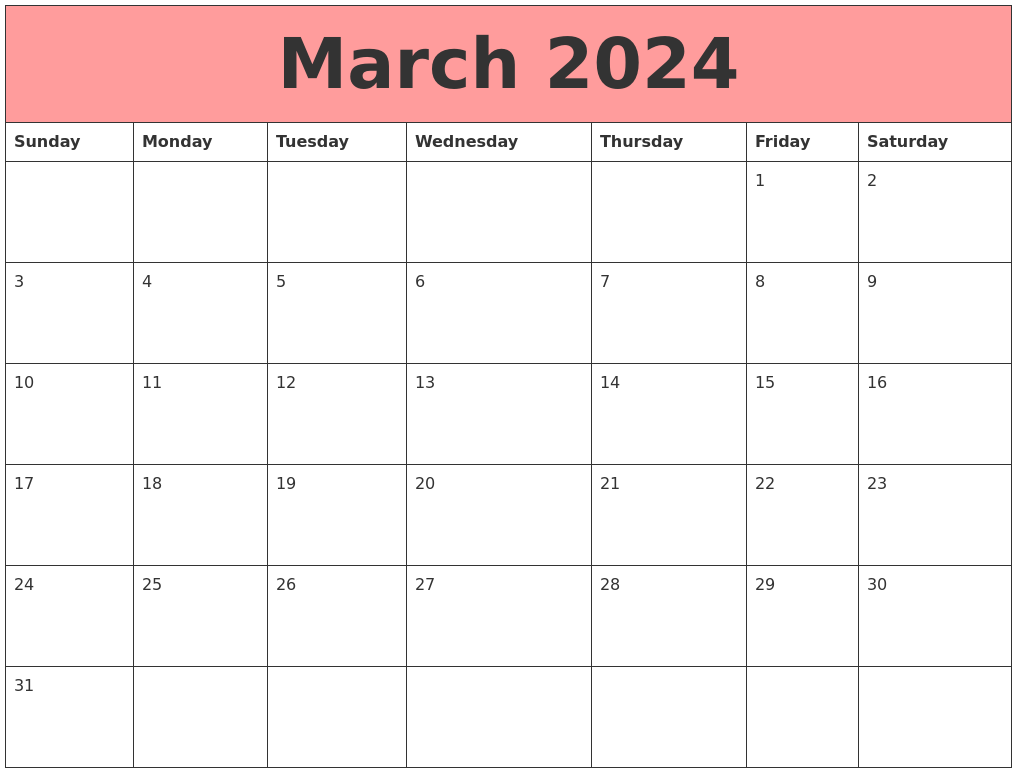 March 2024 Calendars That Work