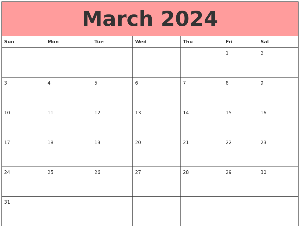 March 2024 Calendars That Work