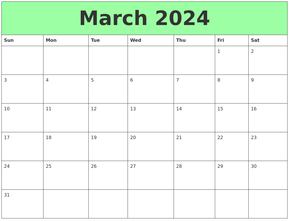 April 2024 Print A Calendar