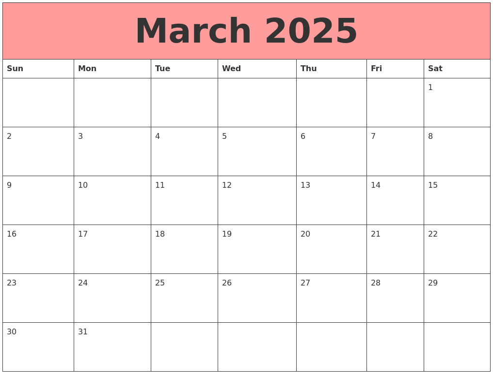 March 2025 Calendars That Work