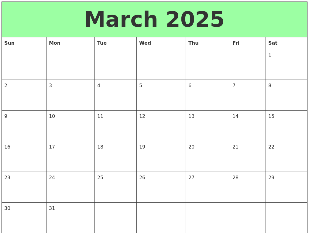 March 2025 Printable Calendars
