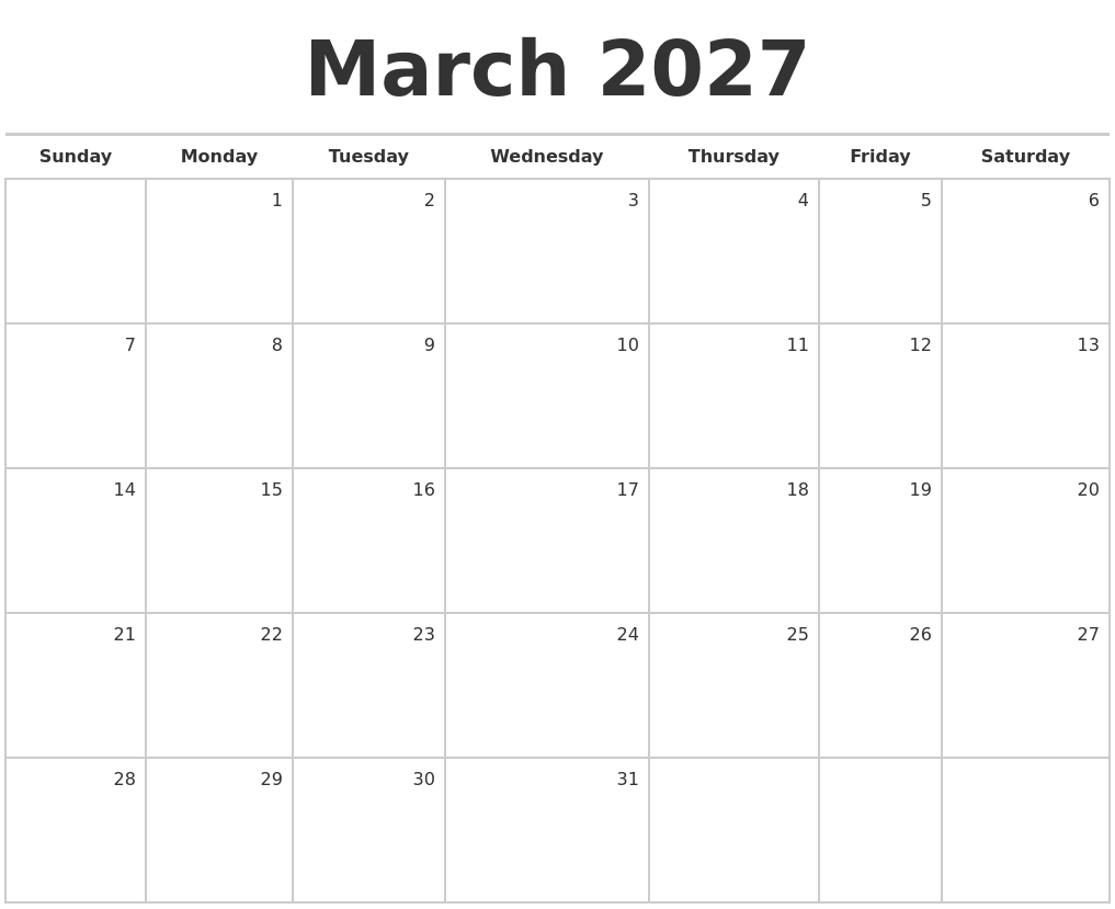 march-2027-blank-monthly-calendar