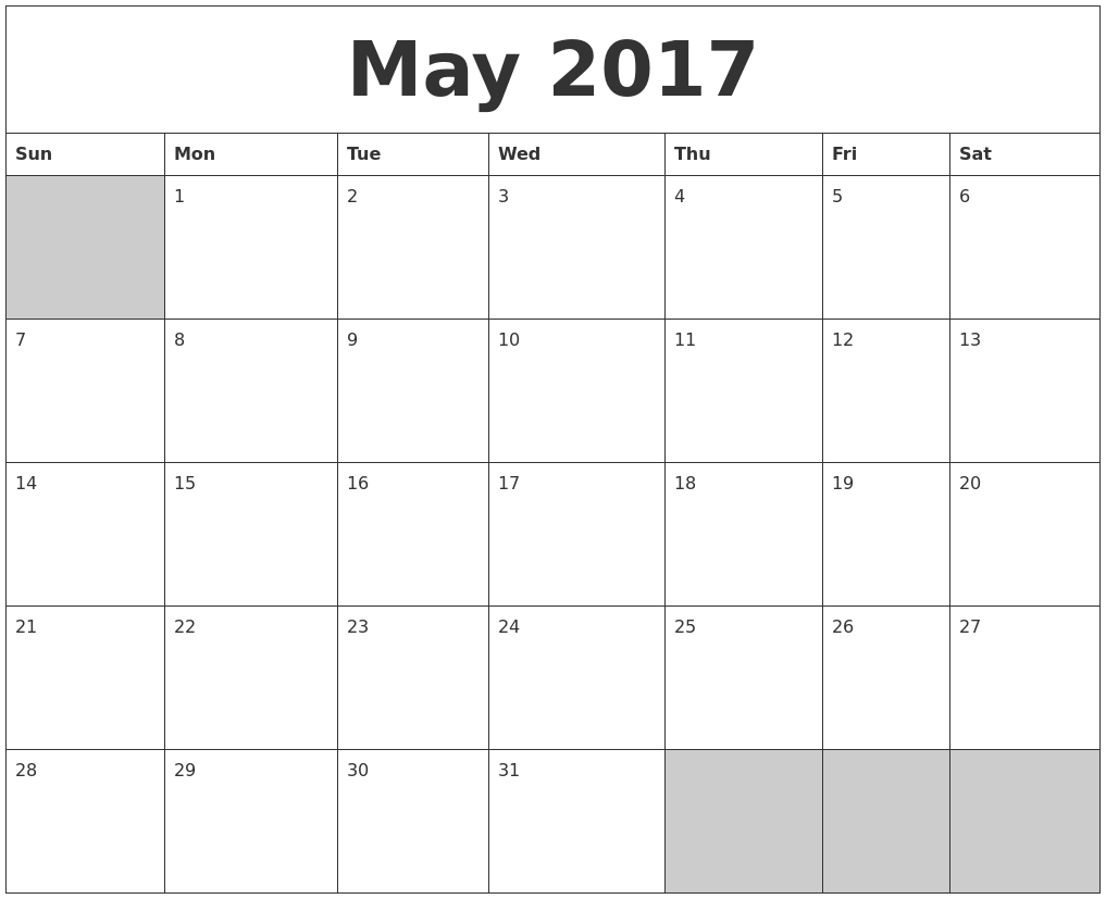 May Calendars