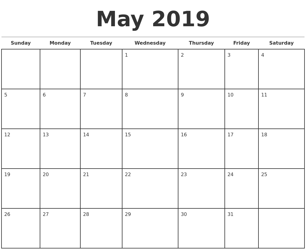 May 2019 Calendar Template 518