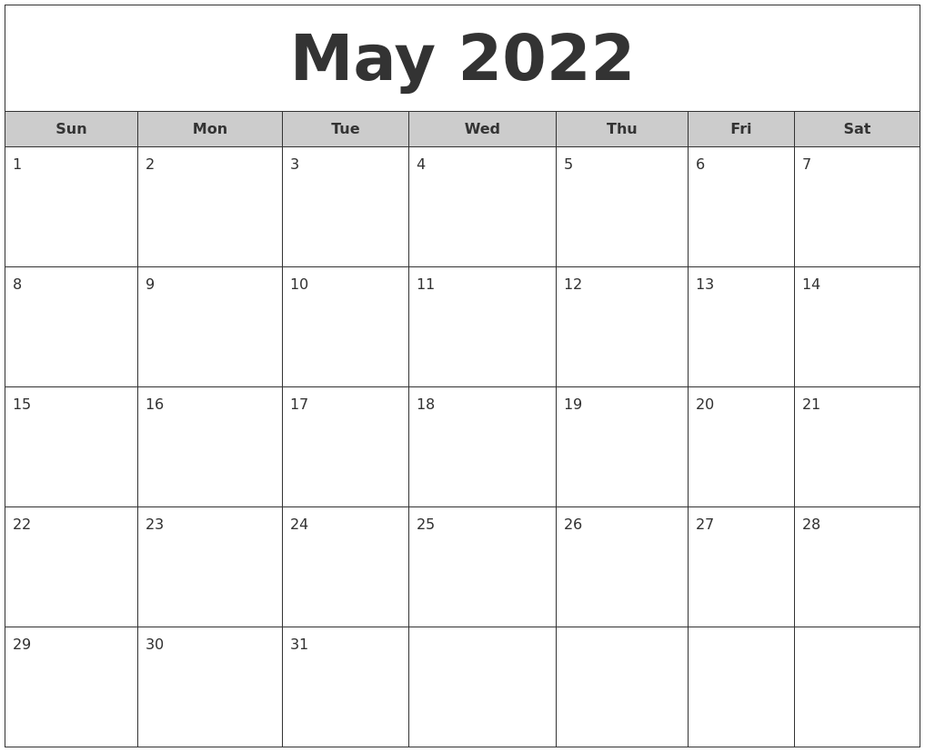 2022 printable calendar by month 2022 printable calendar by month