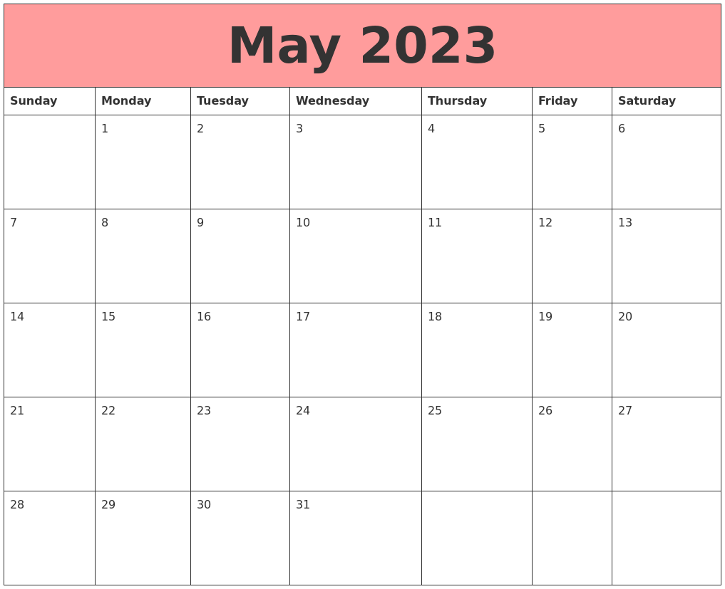 May 2023 Calendars That Work