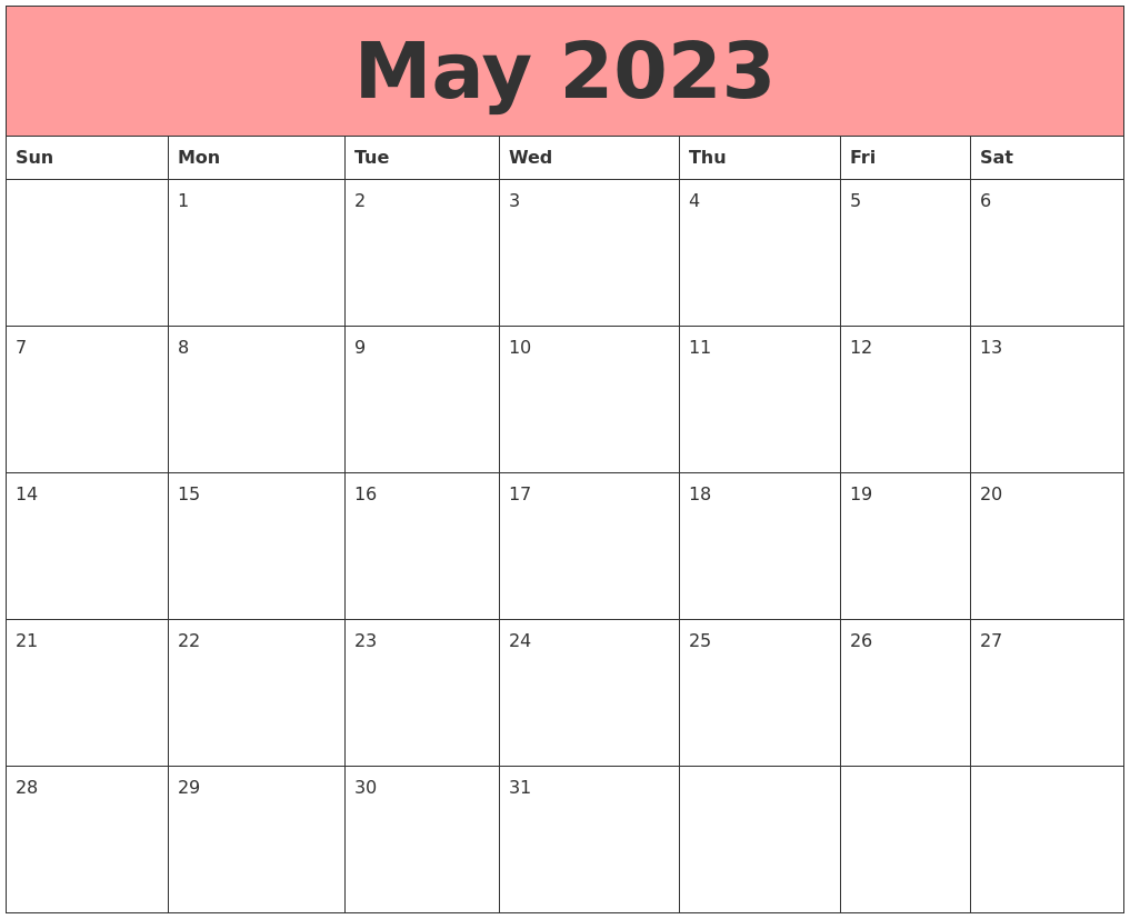 May 2023 Calendars That Work