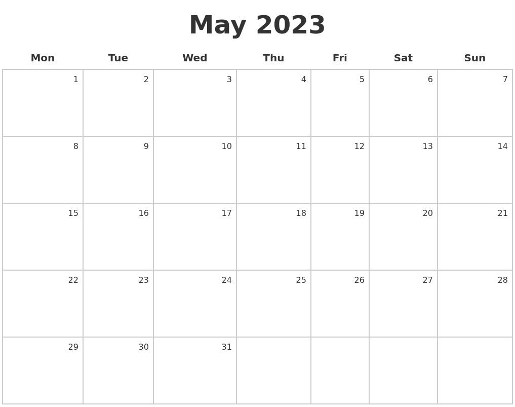 Ecu 2023 Calendar May 2023 Calendar Riset