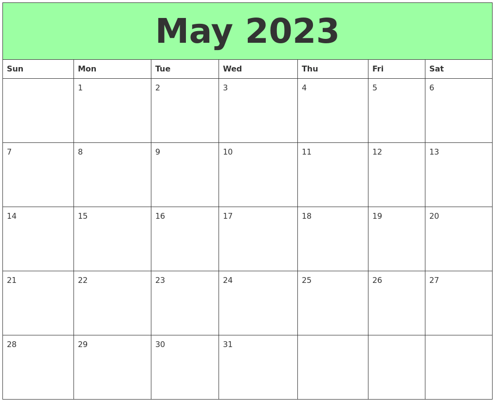 May 2023 Printable Calendars