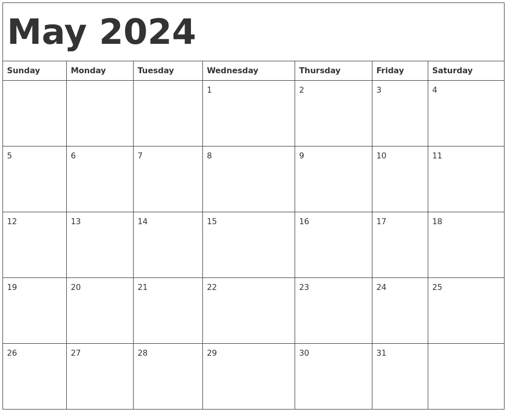 Blank January 2025 Calendar Printable