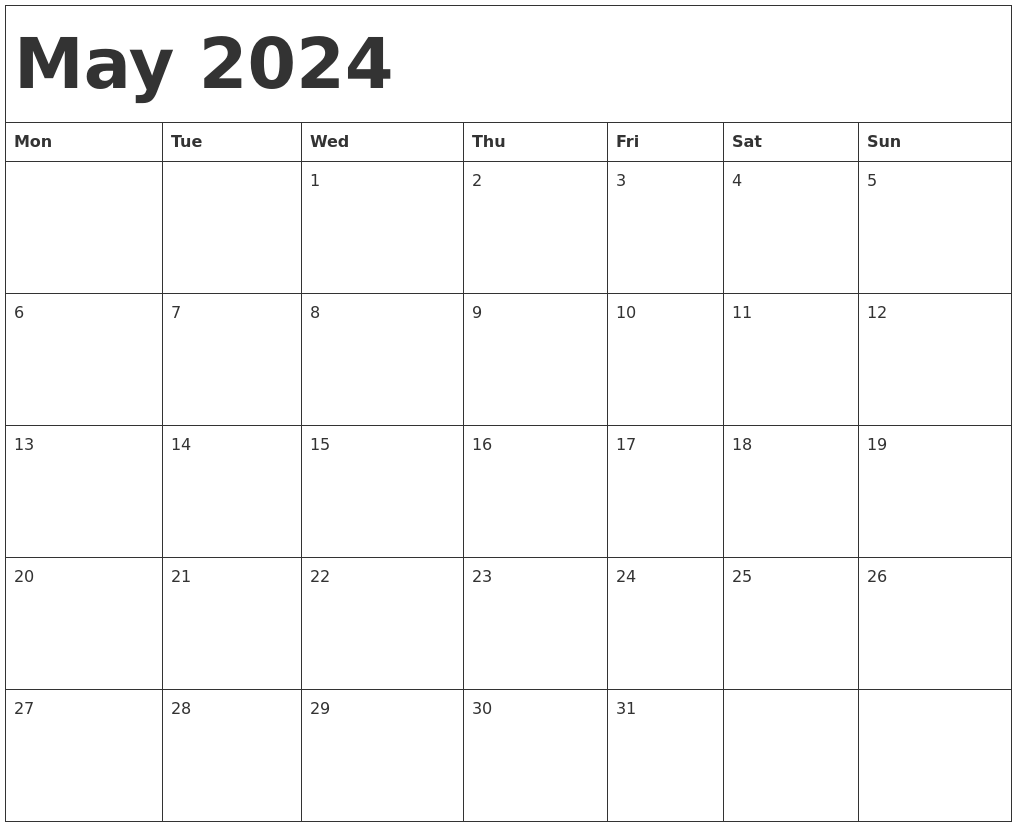 May 2024 Calendar Events Best Awasome List of Printable Calendar for