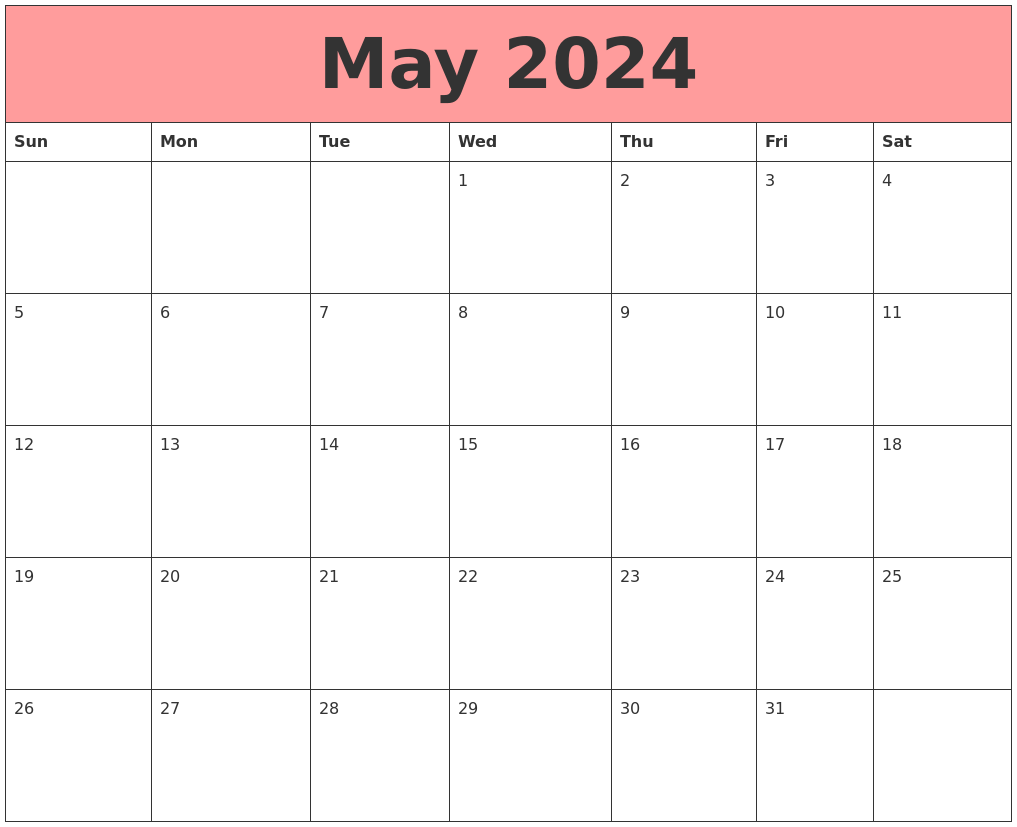 May 2024 Calendars That Work