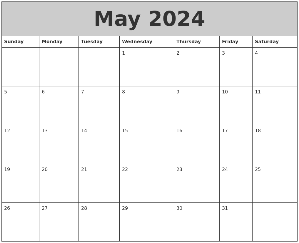 May 2024 My Calendar