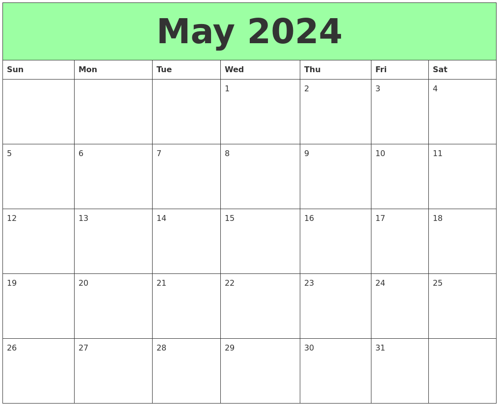 May 2024 Printable Calendars