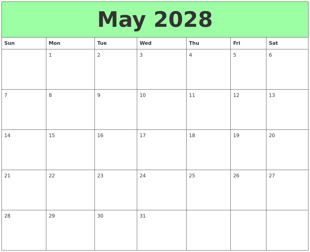 October 2027 Calendar Template