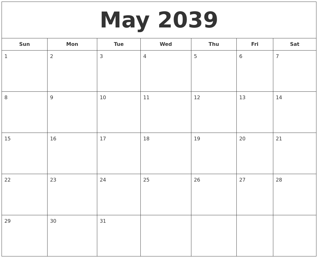 may 2039 printable calendar