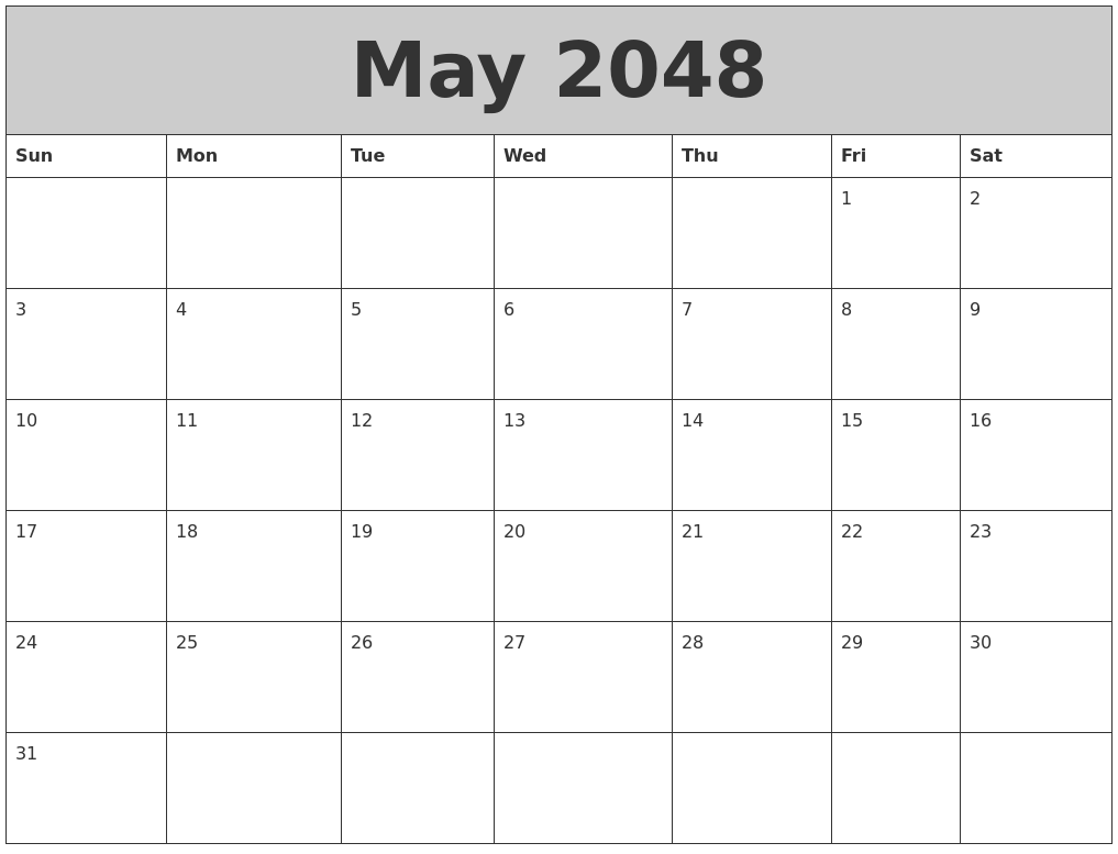 May 2048 My Calendar