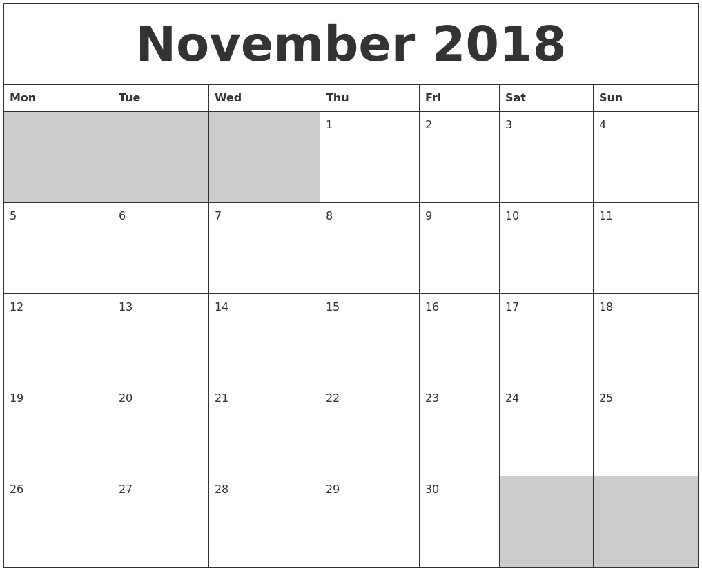 Blank Calendar Of : November blank printable calendar Blank Calendar Of : November blank printable calendar