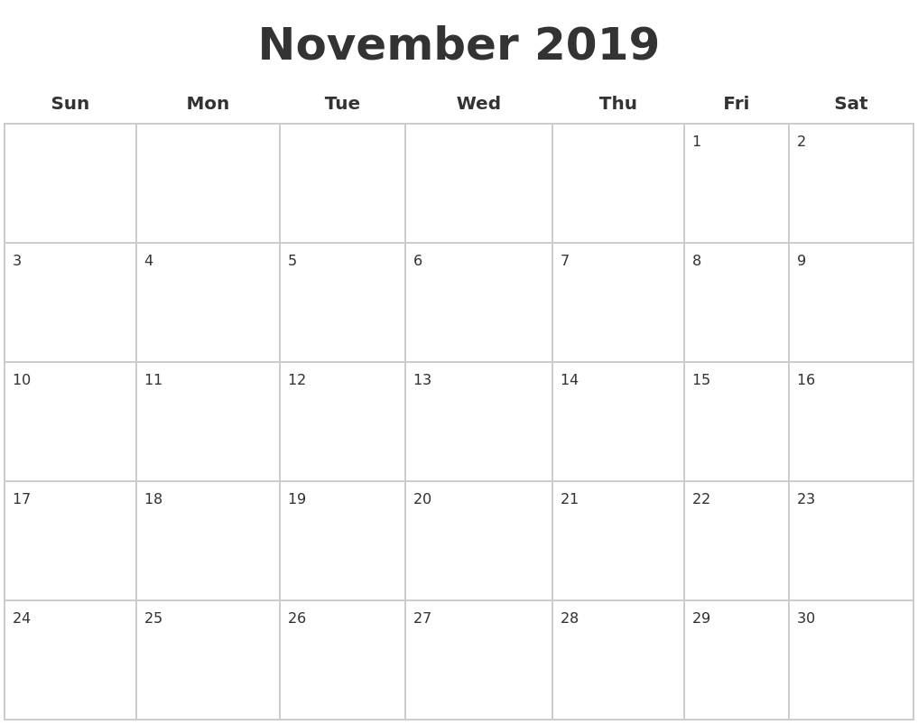 January 2020 Printable Blank Calendar